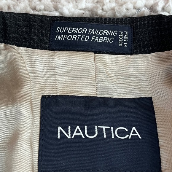 Nautica Mens Wool Cashmere Suit 42R W36 Charcoal Grey 3-Button Pleated Lord Tayl - Picture 15 of 16